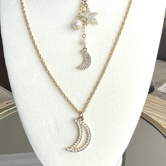 J.crew Stars and moons necklace Double Strand Necklace 24" plus extender - Picture 3 of 4